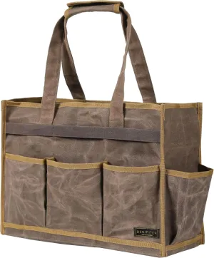 Denifiter Canvas Large Tool Bag - A Large Main Pocket and 14 Insert Pockets Garden Tool Tote Bag - Durable 16oz Waxed Canvas Tool Case with Handle - Tool not Included