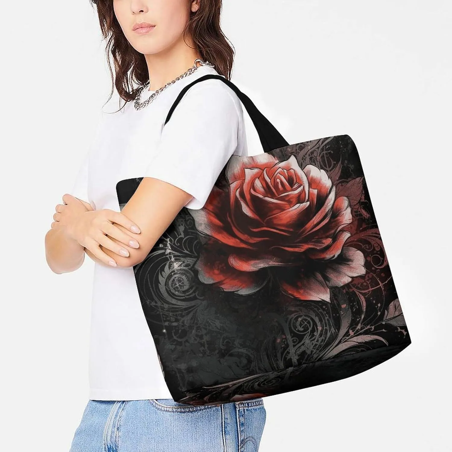 Depict A Leopard Beach Bag Reusable Tote Bag Foldable Grocery Bags Women Shopping Bags for Daily Essentials