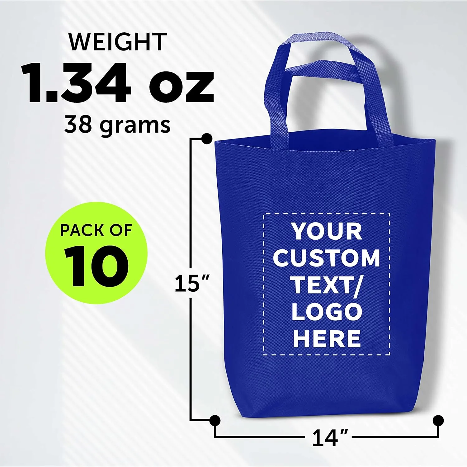 DISCOUNT PROMOS Large Reusable Heavy Duty Tote Bag - Beach Shopping Bag