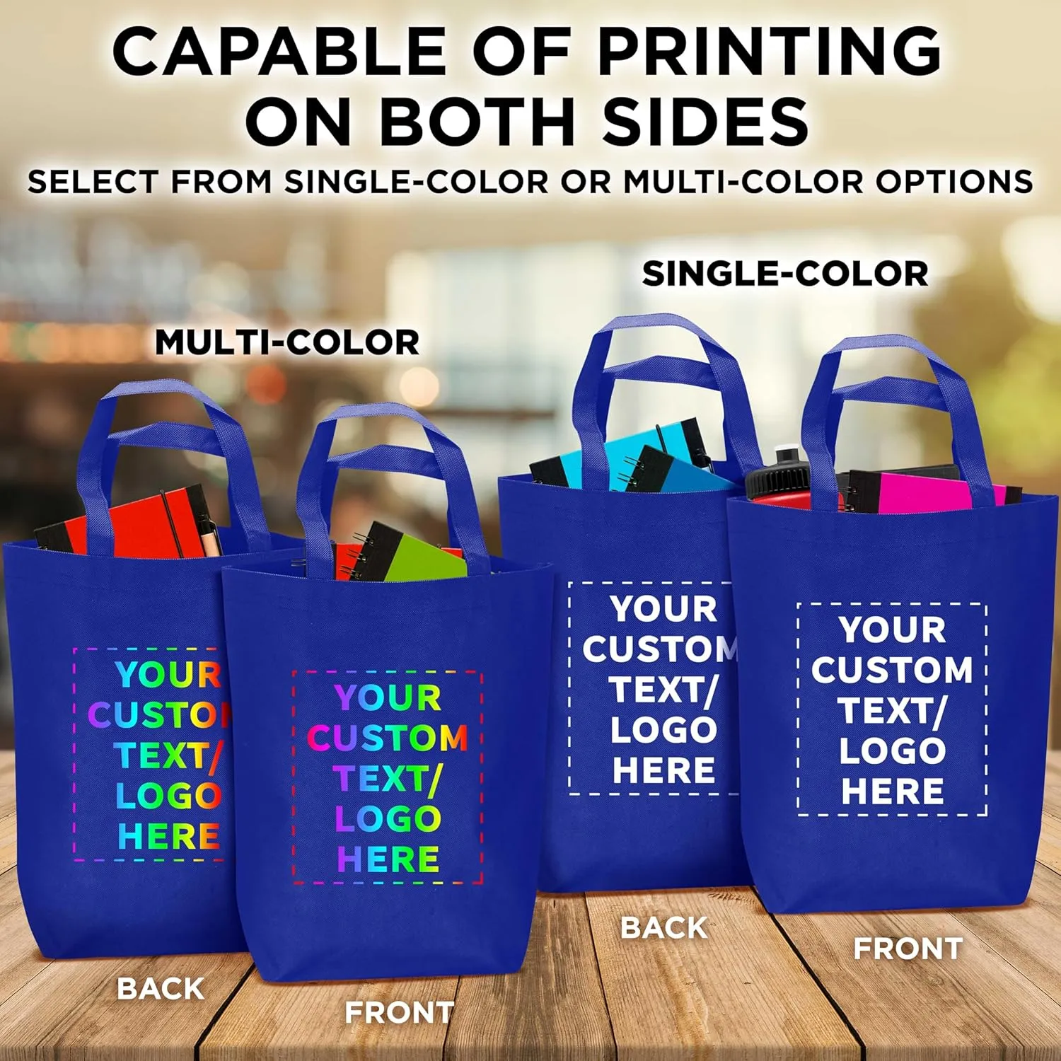 DISCOUNT PROMOS Large Reusable Heavy Duty Tote Bag - Beach Shopping Bag