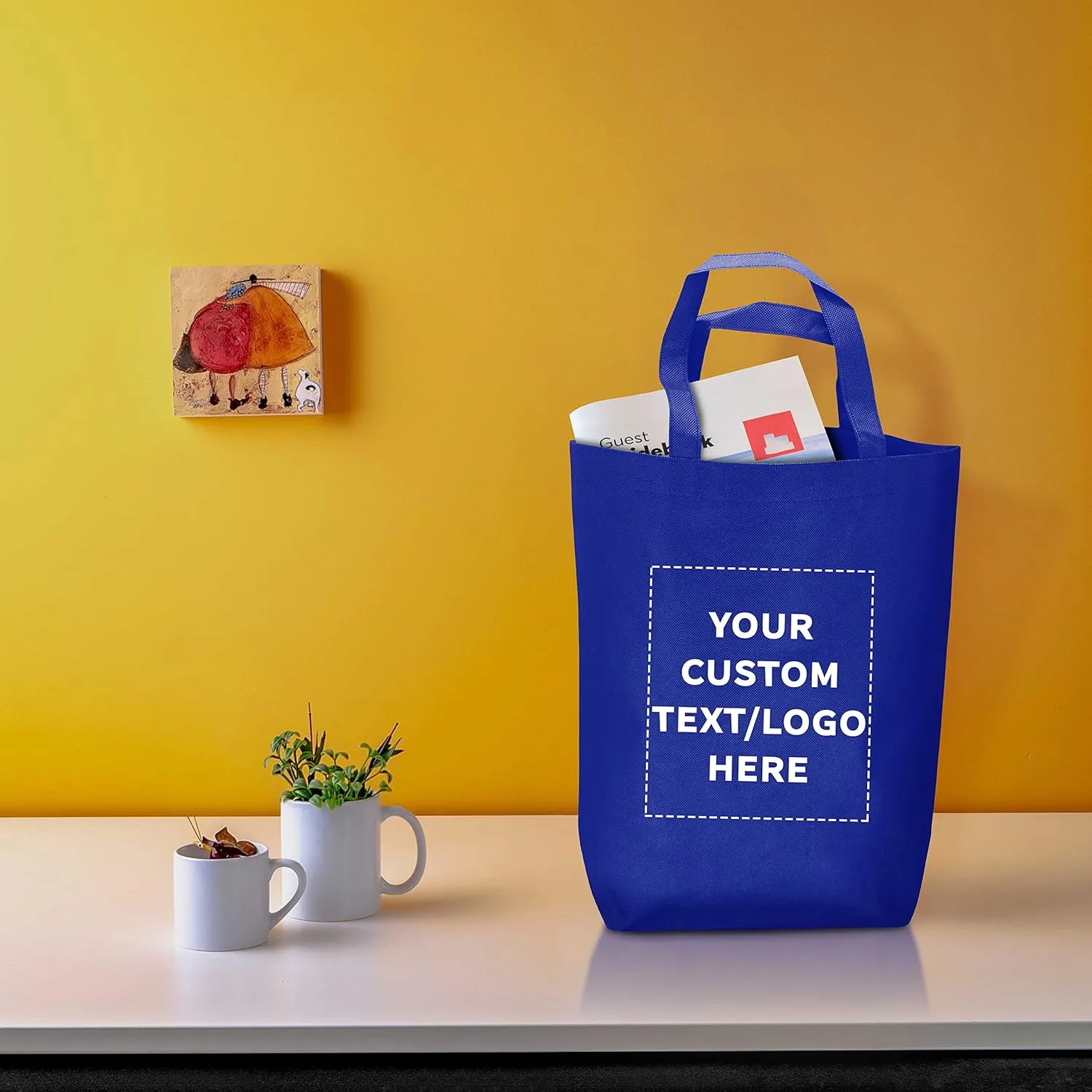 DISCOUNT PROMOS Large Reusable Heavy Duty Tote Bag - Beach Shopping Bag