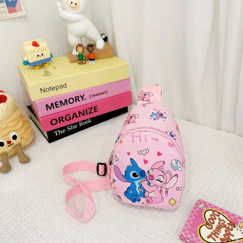 Disney Stitch Pattern Chest Pack Cute Anime Lilo & Stitch Shoulder Bags for Girls Multifunctional Storage Bag Mini Coin Purse