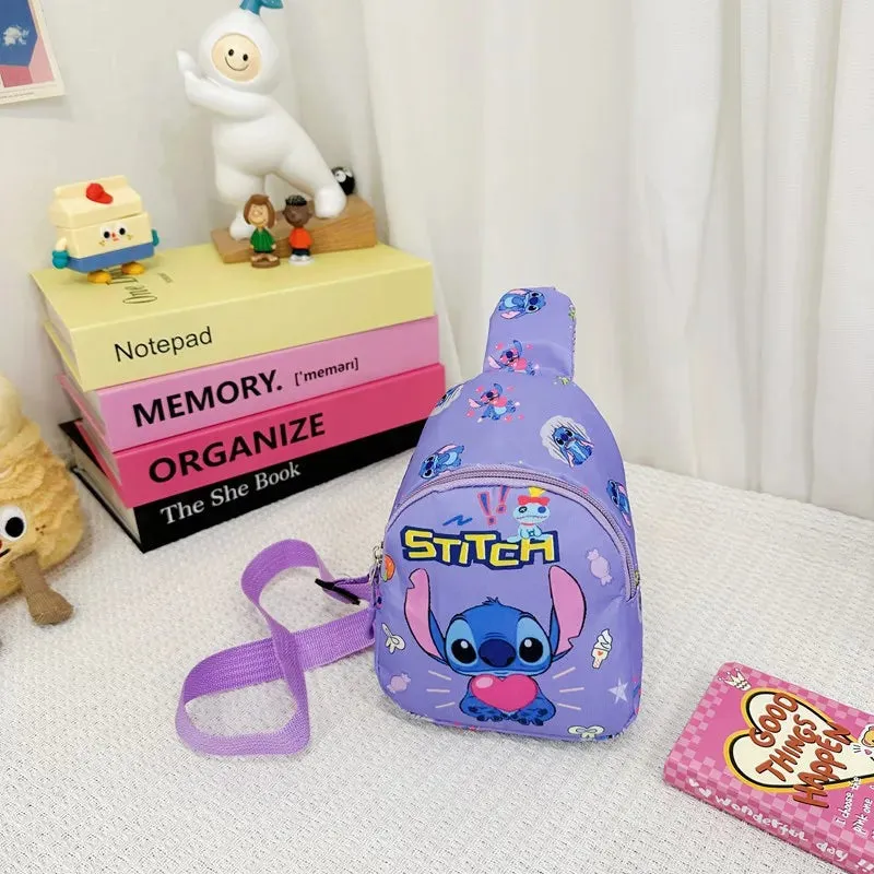 Disney Stitch Pattern Chest Pack Cute Anime Lilo & Stitch Shoulder Bags for Girls Multifunctional Storage Bag Mini Coin Purse