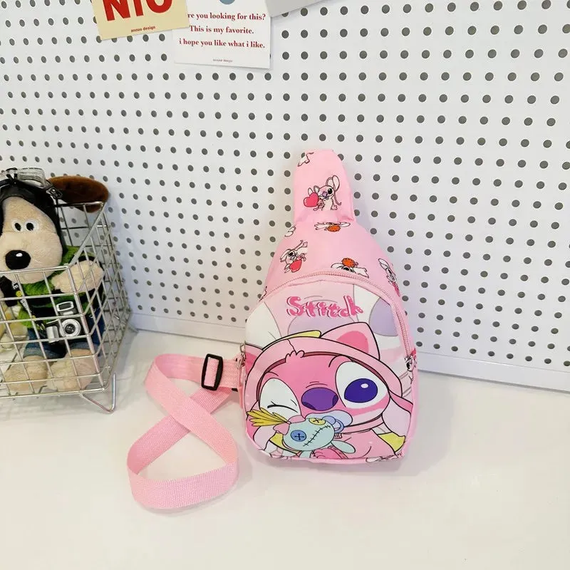 Disney Stitch Pattern Chest Pack Cute Anime Lilo & Stitch Shoulder Bags for Girls Multifunctional Storage Bag Mini Coin Purse