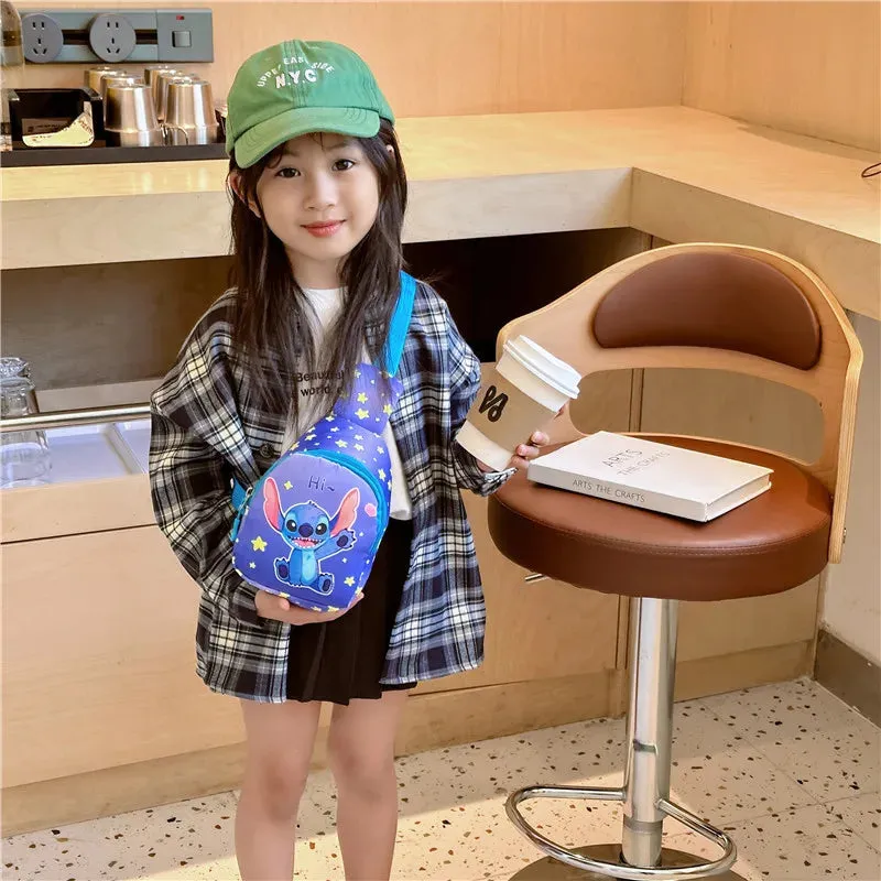 Disney Stitch Pattern Chest Pack Cute Anime Lilo & Stitch Shoulder Bags for Girls Multifunctional Storage Bag Mini Coin Purse