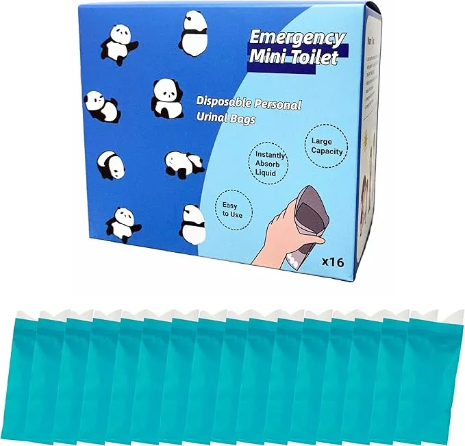 Disposable Urinal Bags, 16Pcs 700ml Pee Bags Vomit Bag Emergency Urine Bag Mini Toilet for Kids, Pregnant, Patient, Portable Camping, Traffic Jams, Camping, Hiking