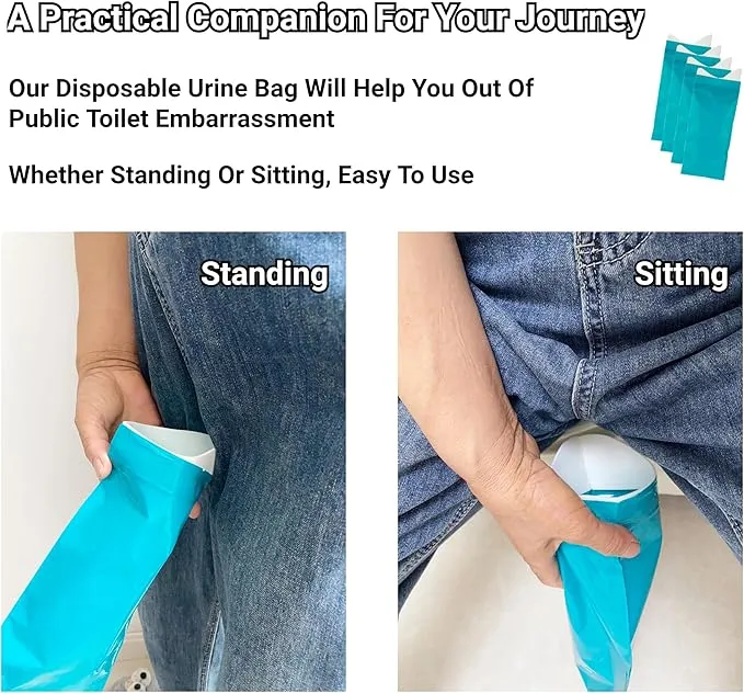 Disposable Urinal Bags, 16Pcs 700ml Pee Bags Vomit Bag Emergency Urine Bag Mini Toilet for Kids, Pregnant, Patient, Portable Camping, Traffic Jams, Camping, Hiking