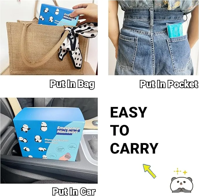 Disposable Urinal Bags, 16Pcs 700ml Pee Bags Vomit Bag Emergency Urine Bag Mini Toilet for Kids, Pregnant, Patient, Portable Camping, Traffic Jams, Camping, Hiking