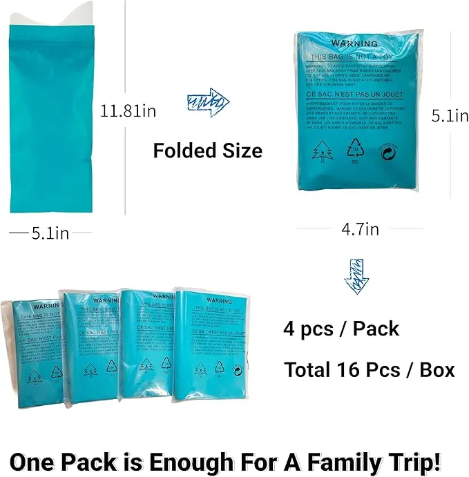 Disposable Urinal Bags, 16Pcs 700ml Pee Bags Vomit Bag Emergency Urine Bag Mini Toilet for Kids, Pregnant, Patient, Portable Camping, Traffic Jams, Camping, Hiking