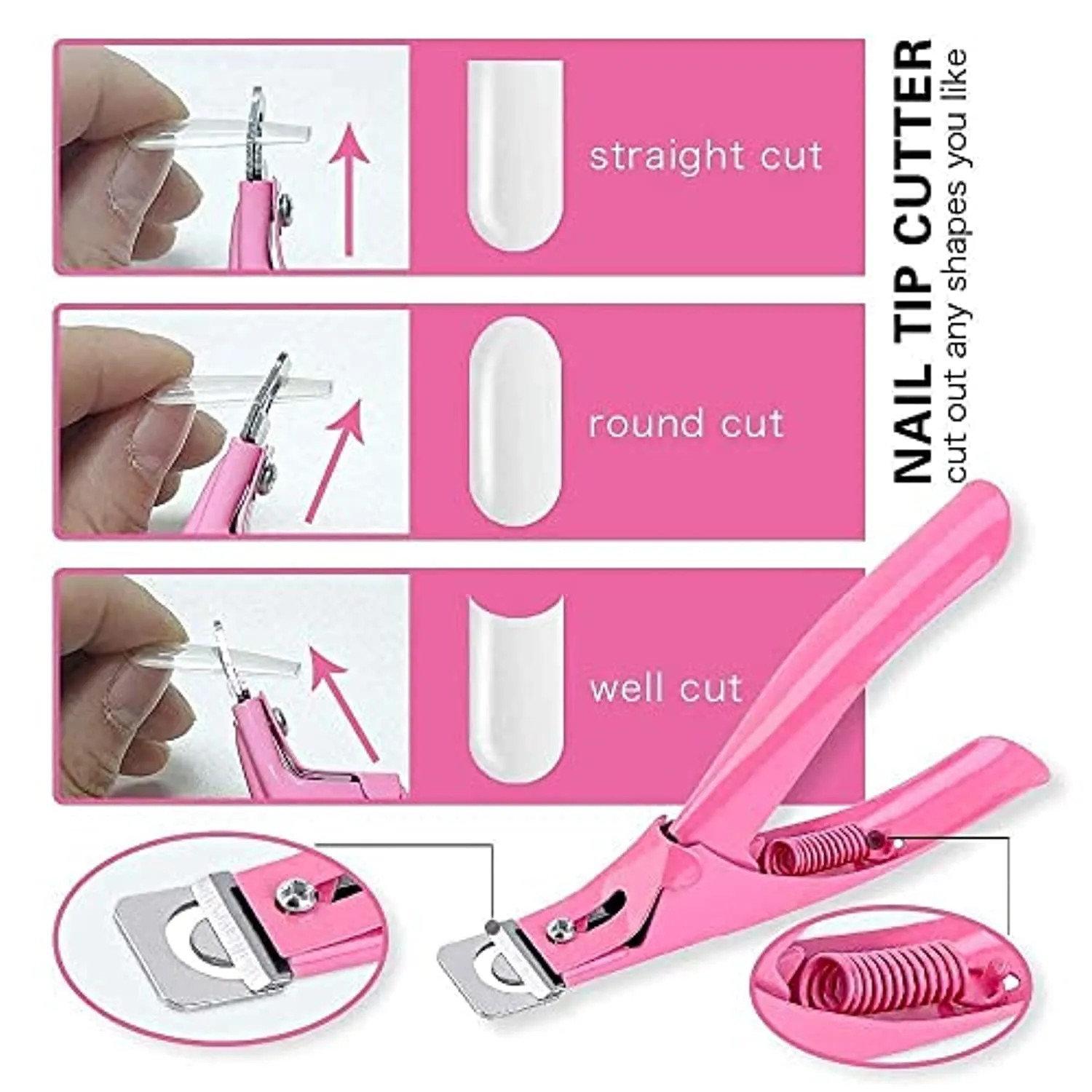 DIY Press on Nail Making Kit Full Cover Long Ballerina Stiletto Short Coffin Nail Tips with 1 Set Magnetic Nail Holder 4PCS Nail Glues 1PC Nail Tip Cutter Clipper 102PCS Reusable Adhesive Putty