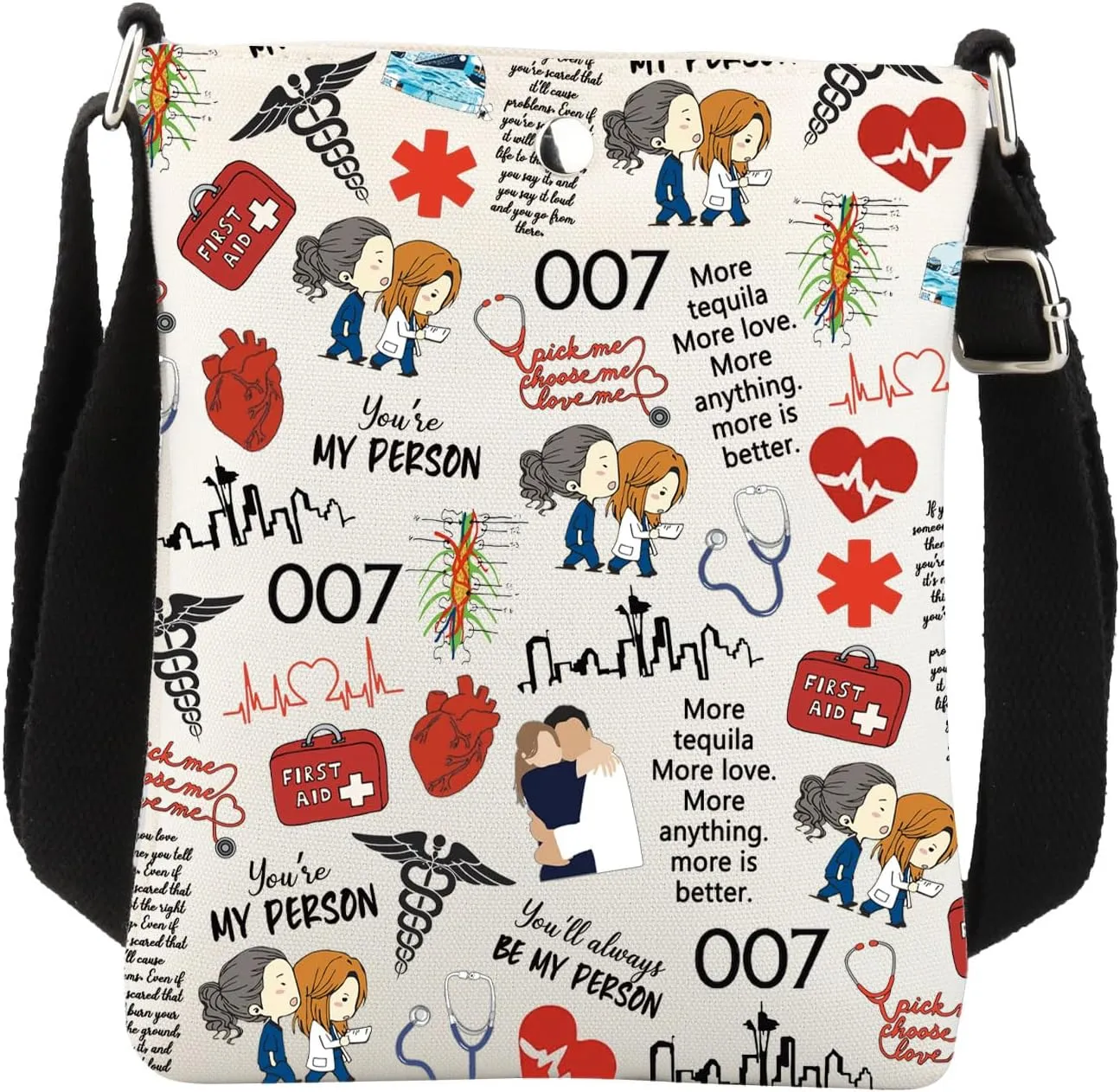 Doctor Crossbody Bag Hospital Doctor Merchandise TV Show Gift Doctor Gifts You’re My Person Shoulder Bag