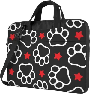 Dog Paw Seamless Pattern Laptop Bag Classic Slim Briefcase Messenger Bag, Spacious, Ergonomic