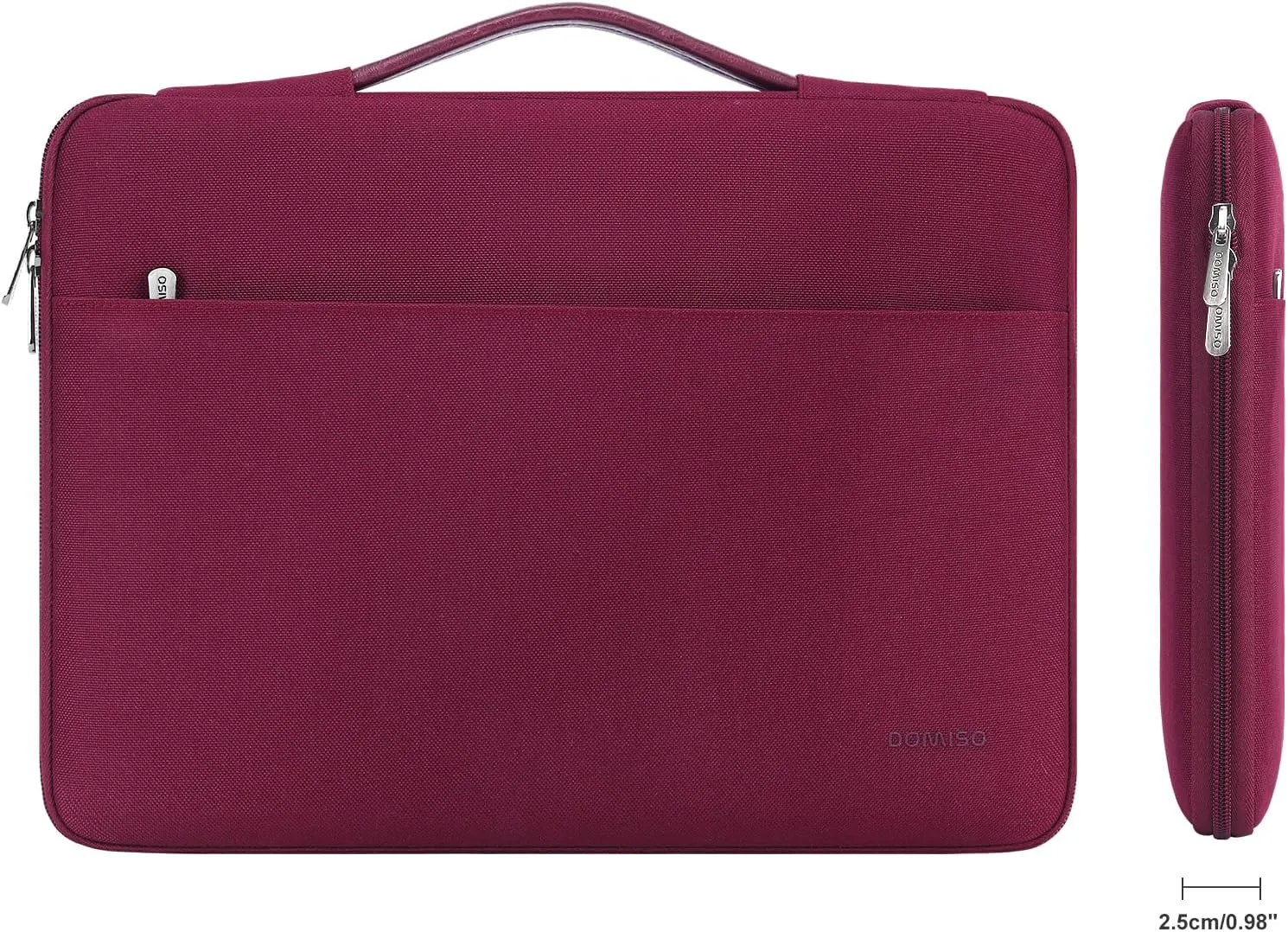 DOMISO 13 Inch Laptop Sleeve Canvas Notebook Portable Carrying Bag Case Handbag for 13" Surface Book 2 3/13.9" Yoga C930 GLASS/14 Yoga Slim 7i Pro X/HP EliteBook 830 G5 840 G5 x360 G2,Wine