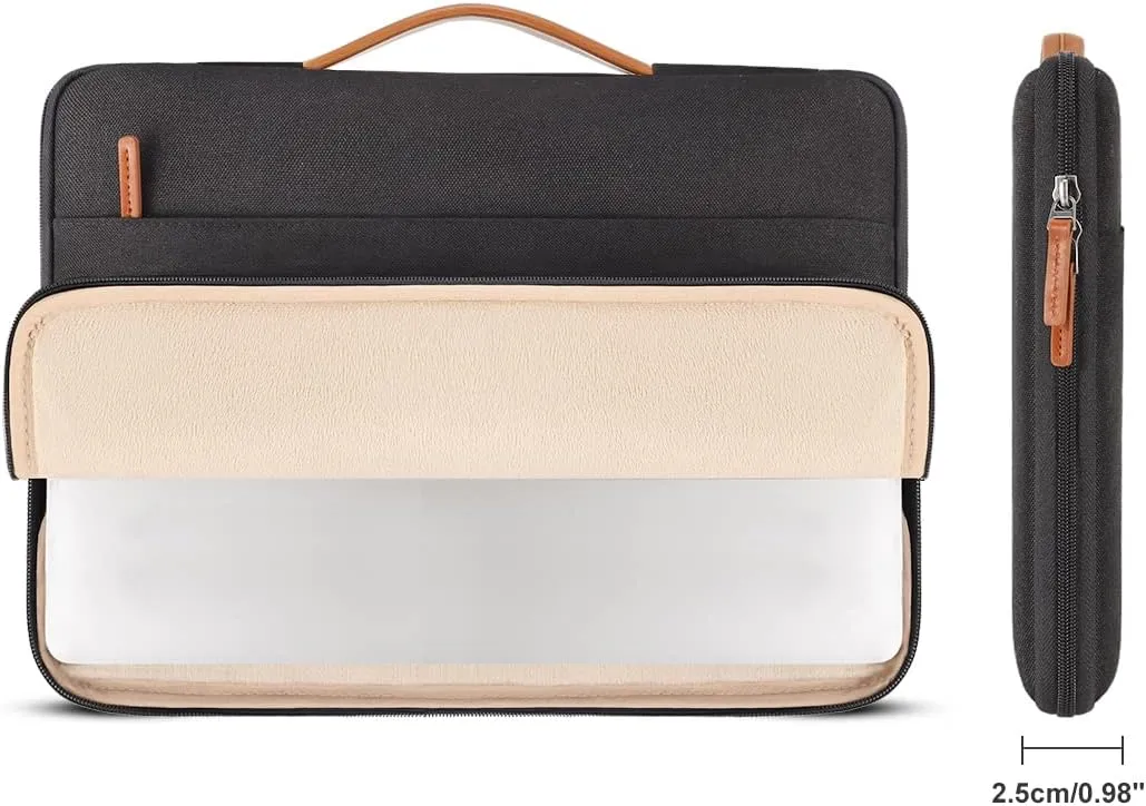 DOMISO 14 inch Laptop Sleeve Case Waterproof Carrying Bag for 14" Notebook/Chromebook S330/ThinkPad A475 A485 E485 T480s/HP ProBook 640 645 G4/Dell Inspiron 5481 5482 5490 Chromebook 14,Black