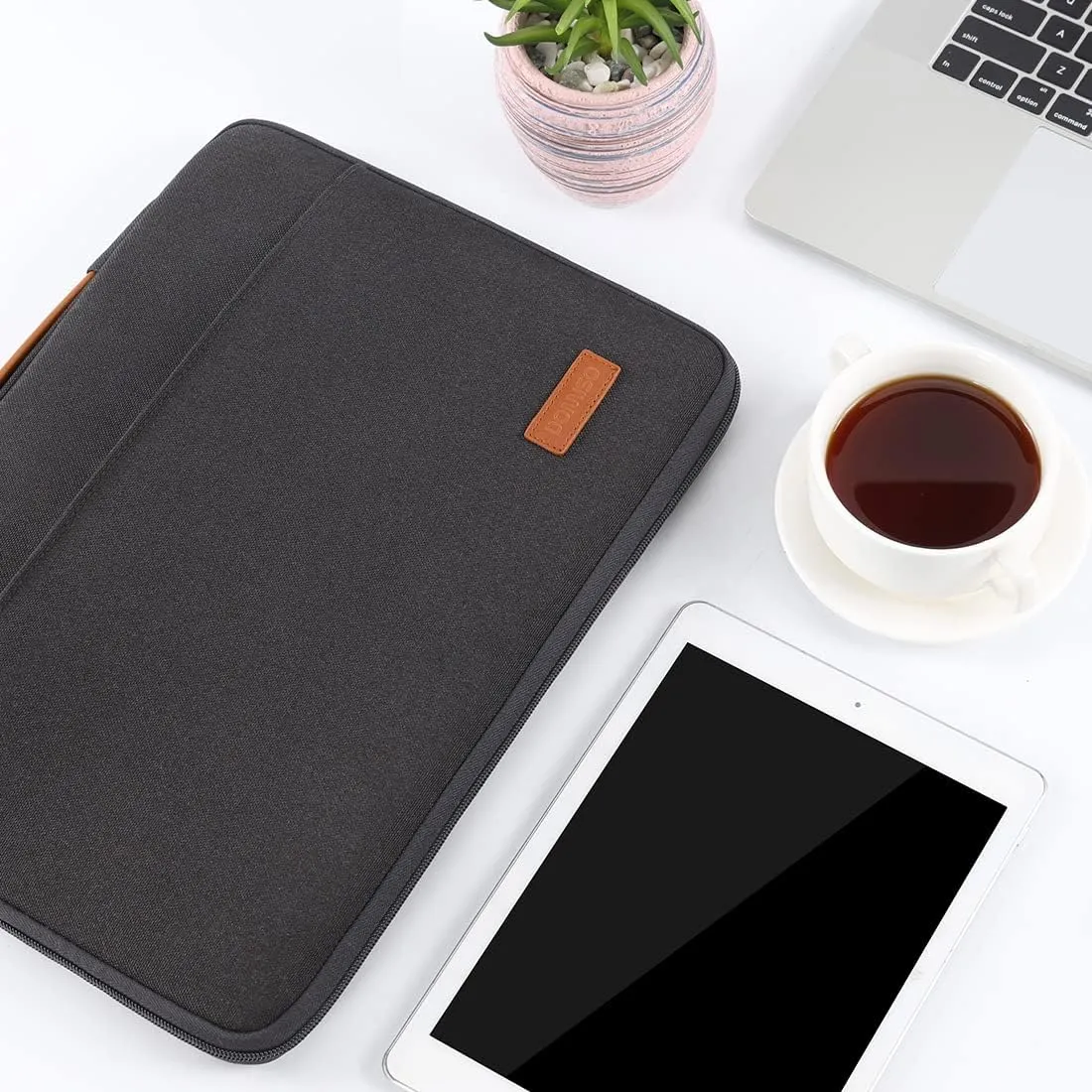 DOMISO 14 inch Laptop Sleeve Case Waterproof Carrying Bag for 14" Notebook/Chromebook S330/ThinkPad A475 A485 E485 T480s/HP ProBook 640 645 G4/Dell Inspiron 5481 5482 5490 Chromebook 14,Black
