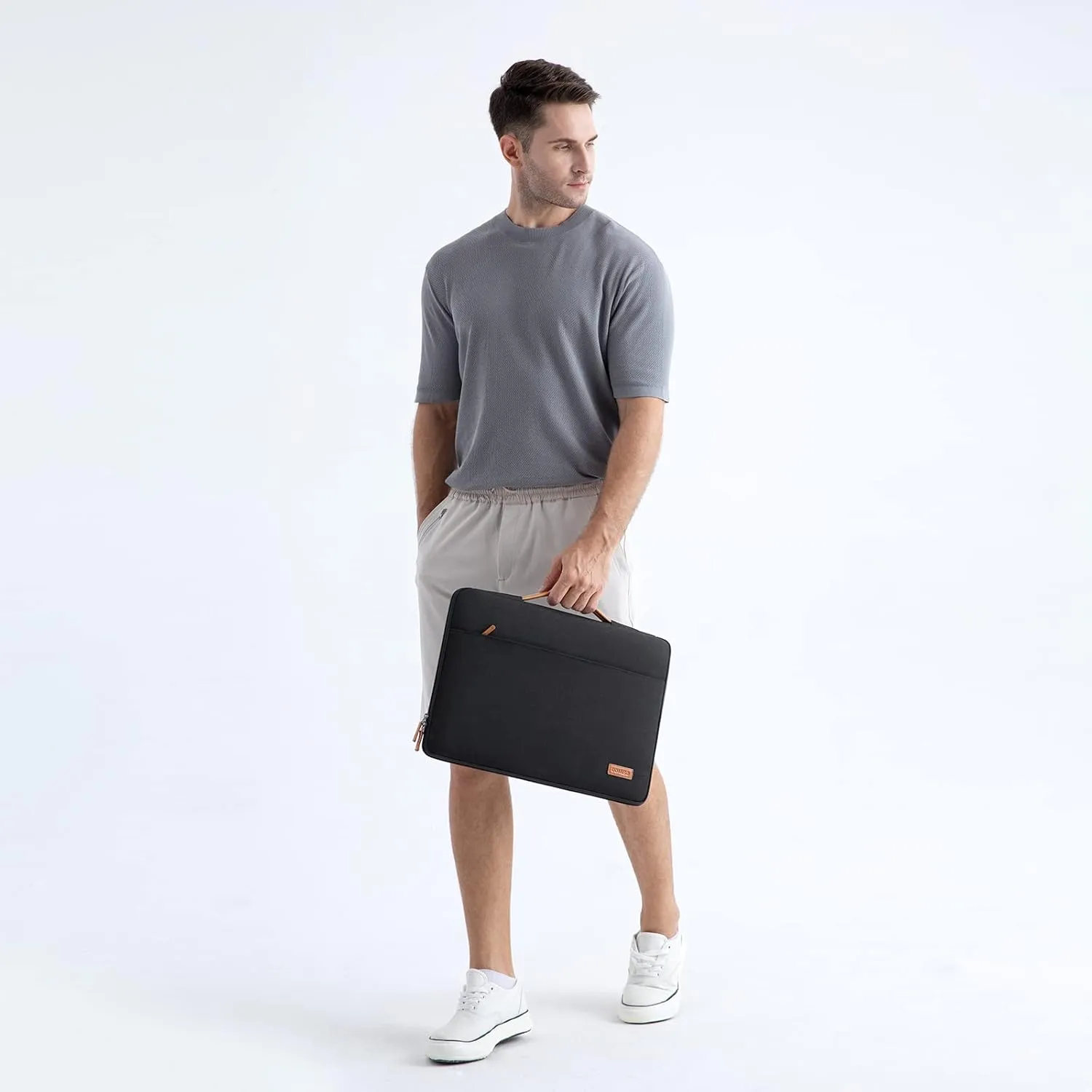 DOMISO 14 inch Laptop Sleeve Case Waterproof Carrying Bag for 14" Notebook/Chromebook S330/ThinkPad A475 A485 E485 T480s/HP ProBook 640 645 G4/Dell Inspiron 5481 5482 5490 Chromebook 14,Black