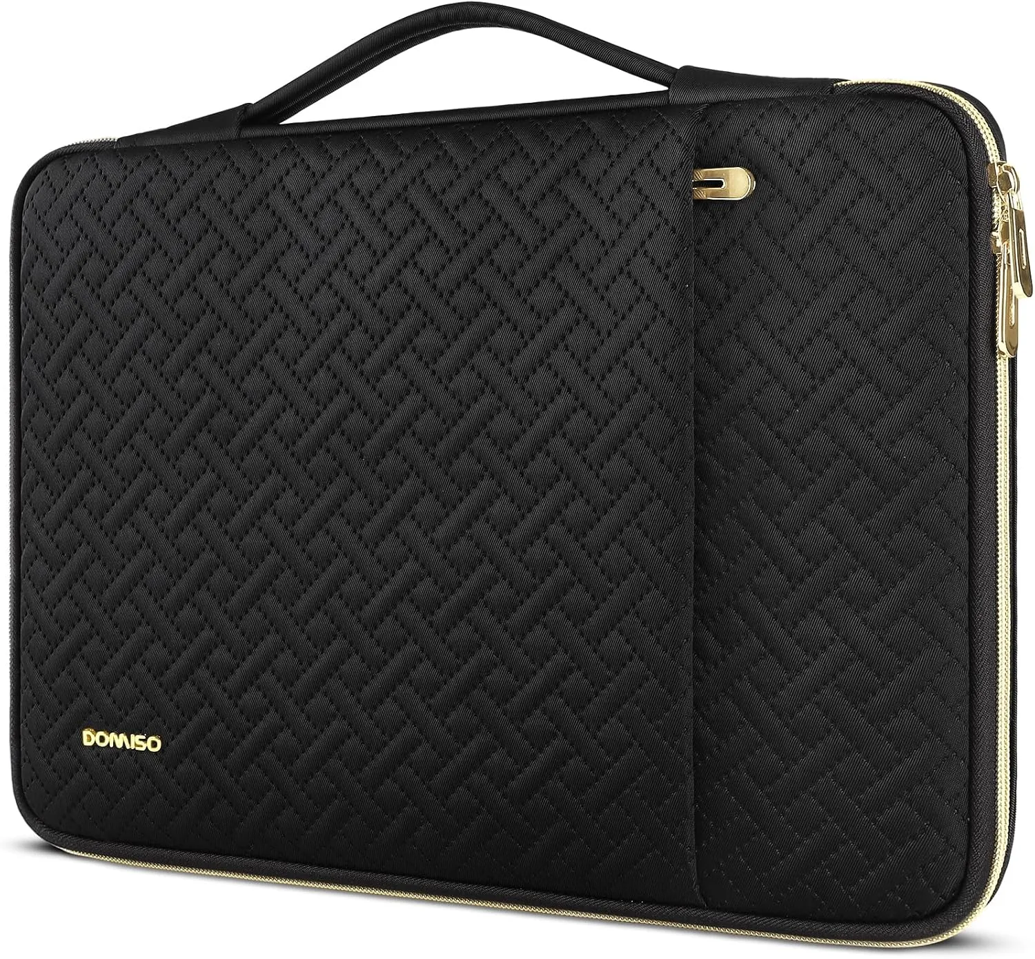 DOMISO Laptop Sleeve Case 17.3 inch Waterproof Computer Carrying Handbag with Handle and Golden Zipper Compatible with 17.3" MSI GS73VR Stealth Pro/LG Gram 17"/HP Envy 17/ROG Strix GL702VS, Black