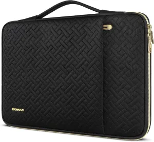 DOMISO Laptop Sleeve Case 17.3 inch Waterproof Computer Carrying Handbag with Handle and Golden Zipper Compatible with 17.3" MSI GS73VR Stealth Pro/LG Gram 17"/HP Envy 17/ROG Strix GL702VS, Black