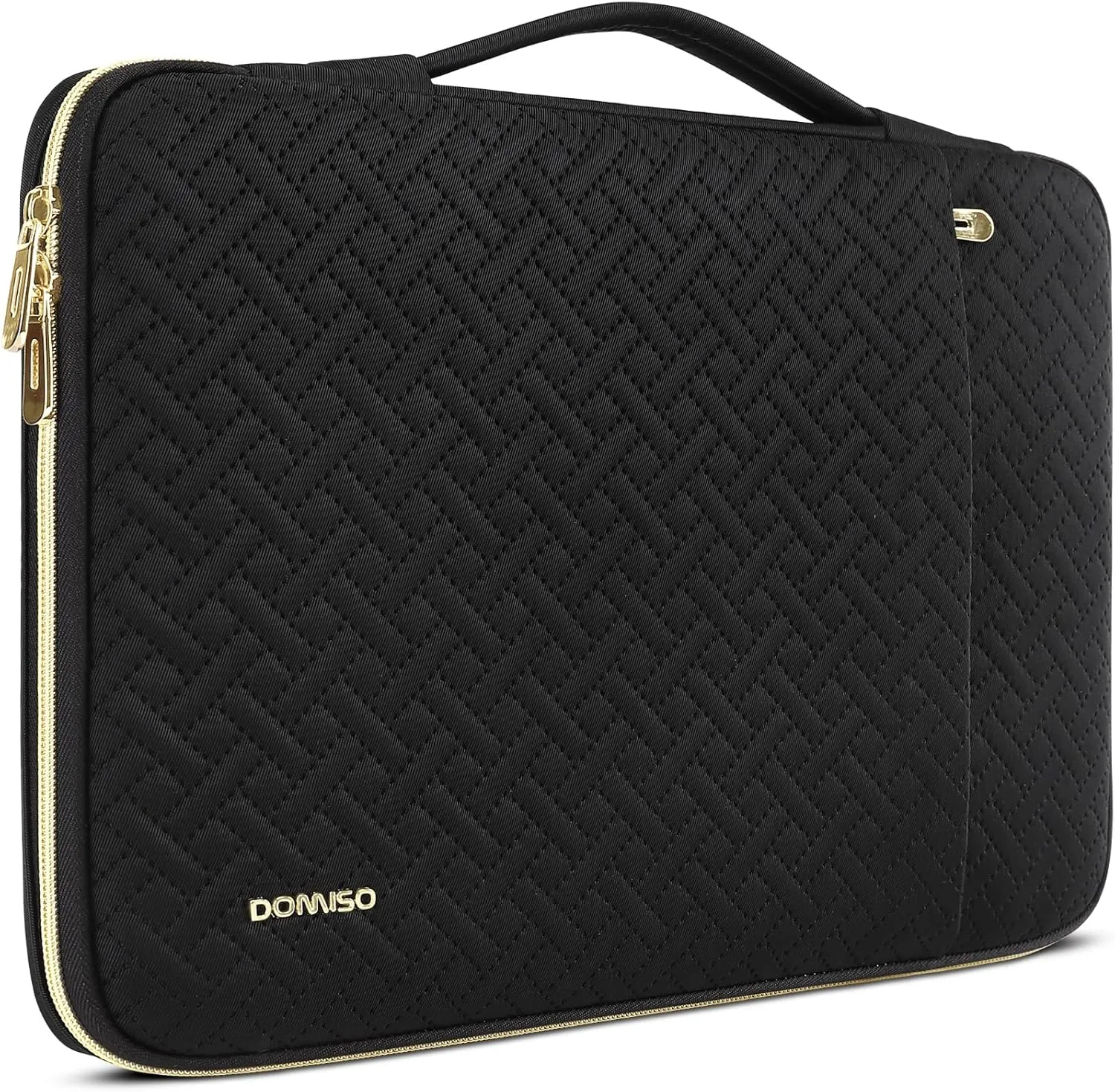DOMISO Laptop Sleeve Case 17.3 inch Waterproof Computer Carrying Handbag with Handle and Golden Zipper Compatible with 17.3" MSI GS73VR Stealth Pro/LG Gram 17"/HP Envy 17/ROG Strix GL702VS, Black