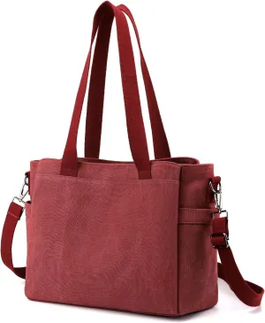 DOURR Hobo Handbags Canvas Crossbody Bags for Women, Multi Compartment Large Tote Purse for Work Travel