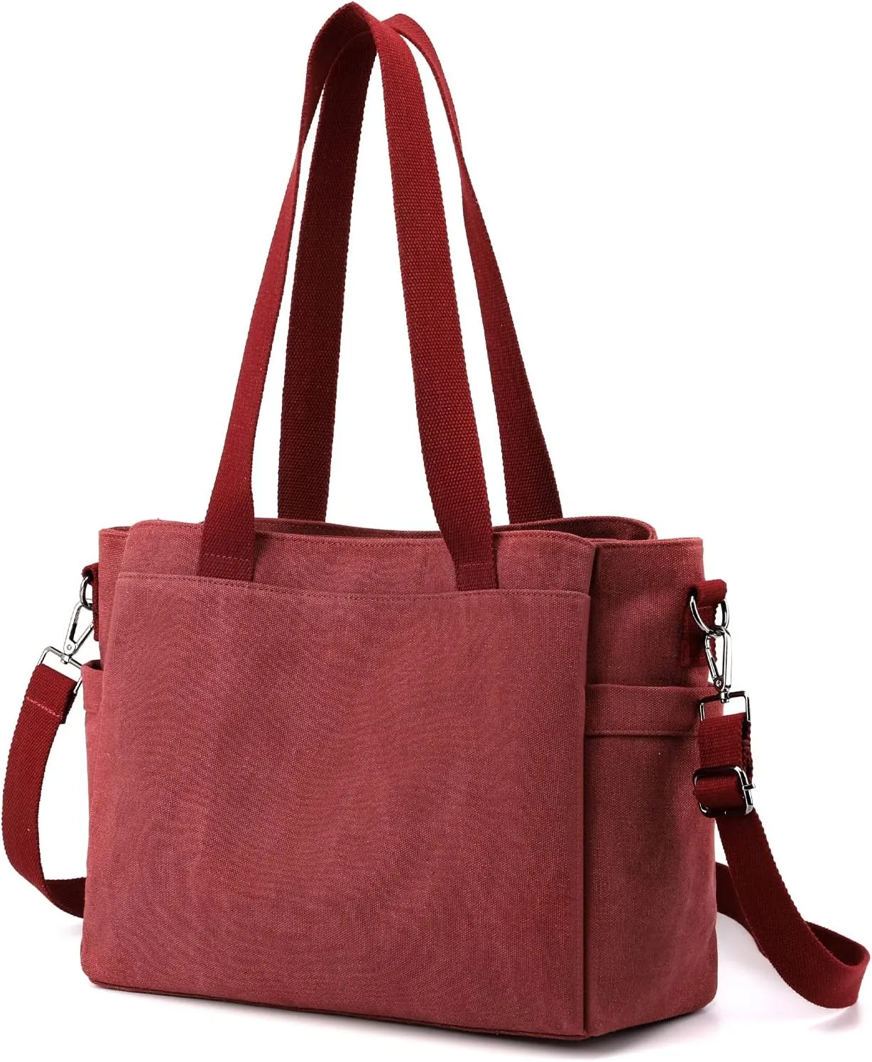 DOURR Hobo Handbags Canvas Crossbody Bags for Women, Multi Compartment Large Tote Purse for Work Travel