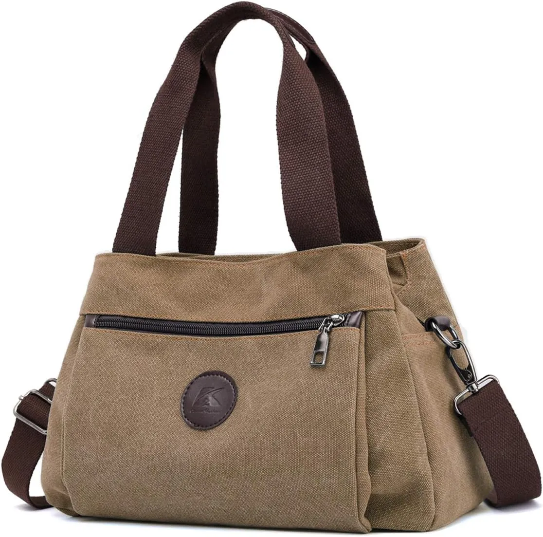DOURR Hobo Handbags Canvas Crossbody Bags for Women, Multi Compartment Tote Purse Medium Satchel