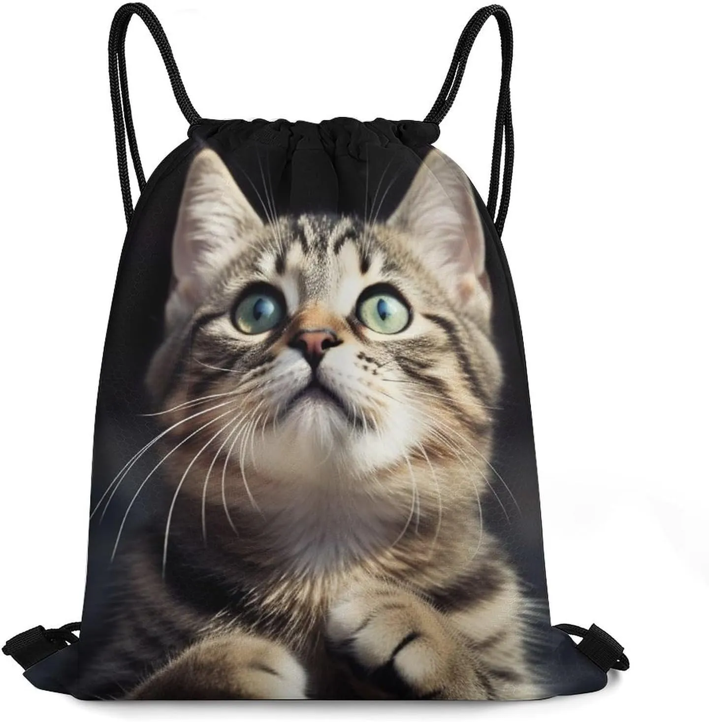 Drawstring Backpack Bulk String Bag Waterproof Drawstring Bag Cat Cinch Bag Adult Gym Bag for Sport
