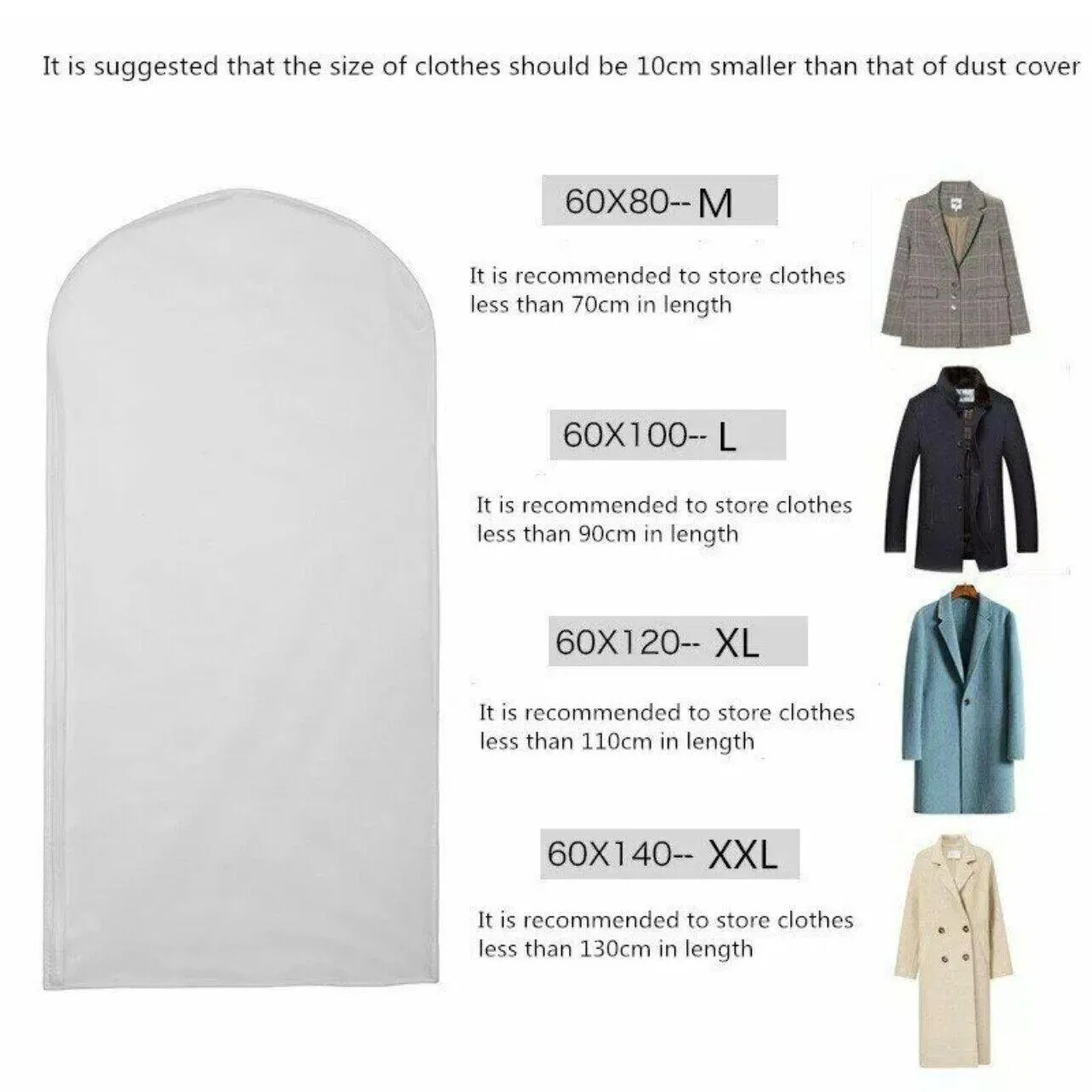 Dustproof Storage Bags 5/10PCS 4Sizes PEVA Translucent