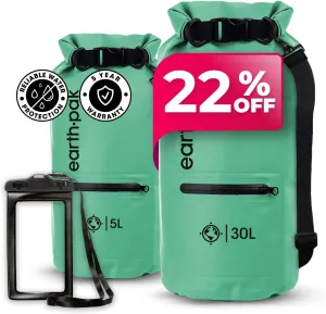 Earth Pak Waterproof Dry Bag with Zippered Pocket - Waterproof Dry Bag Backpack Keeps Gear Dry for Boating, Camping, Fishing, Beach Drybag, Kayak Accessories - Dry Bags Waterproof with Phone Case