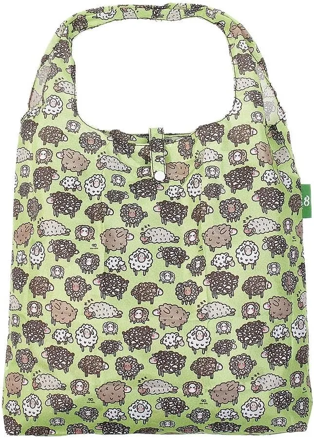 ECO CHIC Foldable Reusable Grocery Bags - Lightweight, Recycled & Reusable Shopping Bag - Waterproof Packable Tote