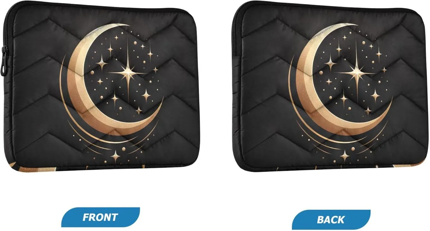 Elegant Star Crescent Black Laptop Bag Women 13-13.3 Inch, Comprehensive Protection, Womens Computer Bag