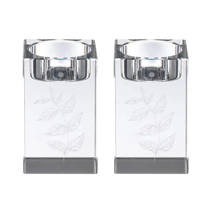 ENGRAVED CRYSTAL TEA LIGHT HOLDERS