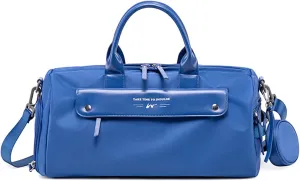 Ergocar Travel Duffel Bags Women, Large Capacity Men Travel Totes with Shoe Bag, Fashion Waterproof Sports Gym Tote Bag, Carry on Bag Weekender Overnight Bag, Blue