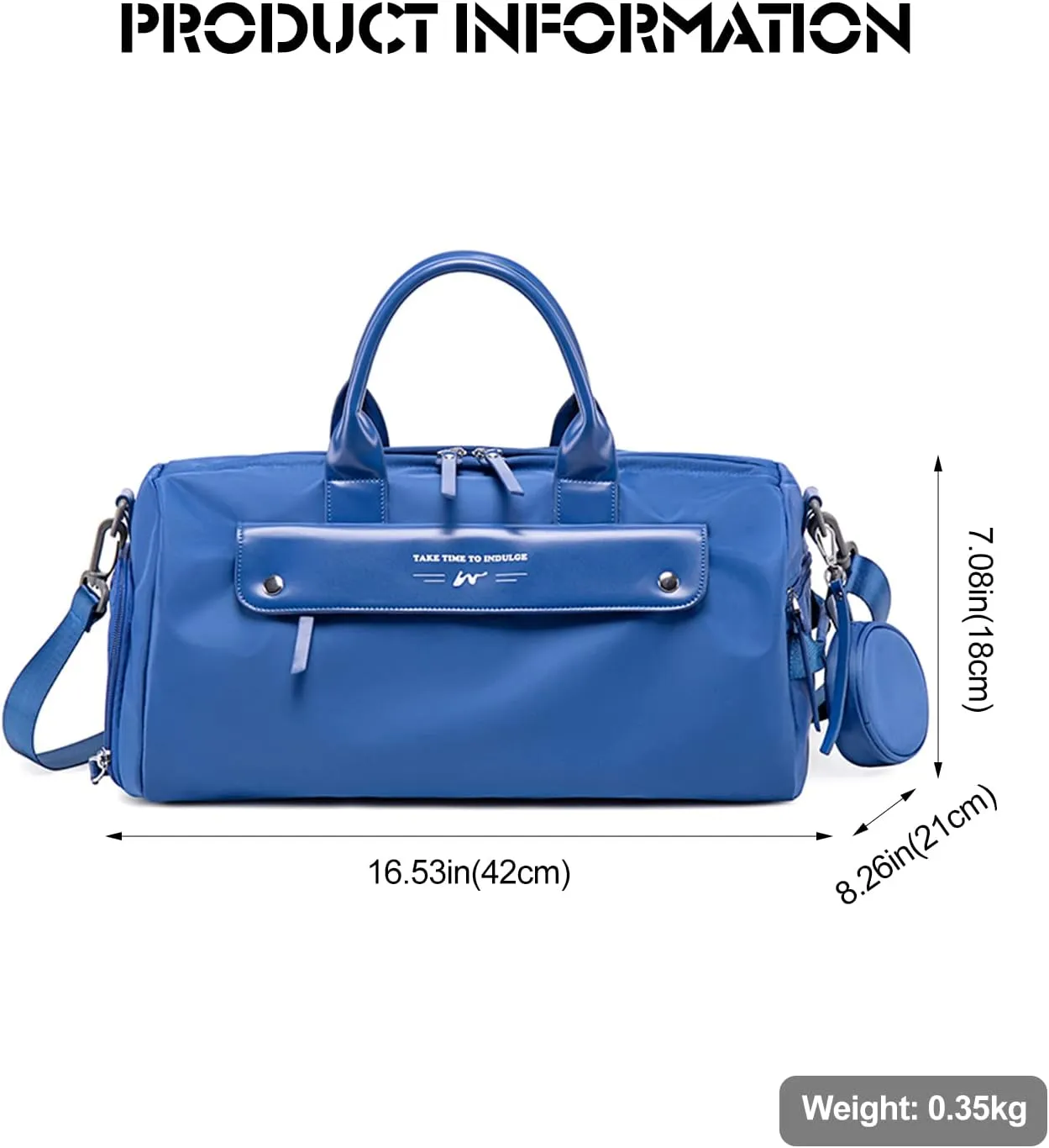Ergocar Travel Duffel Bags Women, Large Capacity Men Travel Totes with Shoe Bag, Fashion Waterproof Sports Gym Tote Bag, Carry on Bag Weekender Overnight Bag, Blue