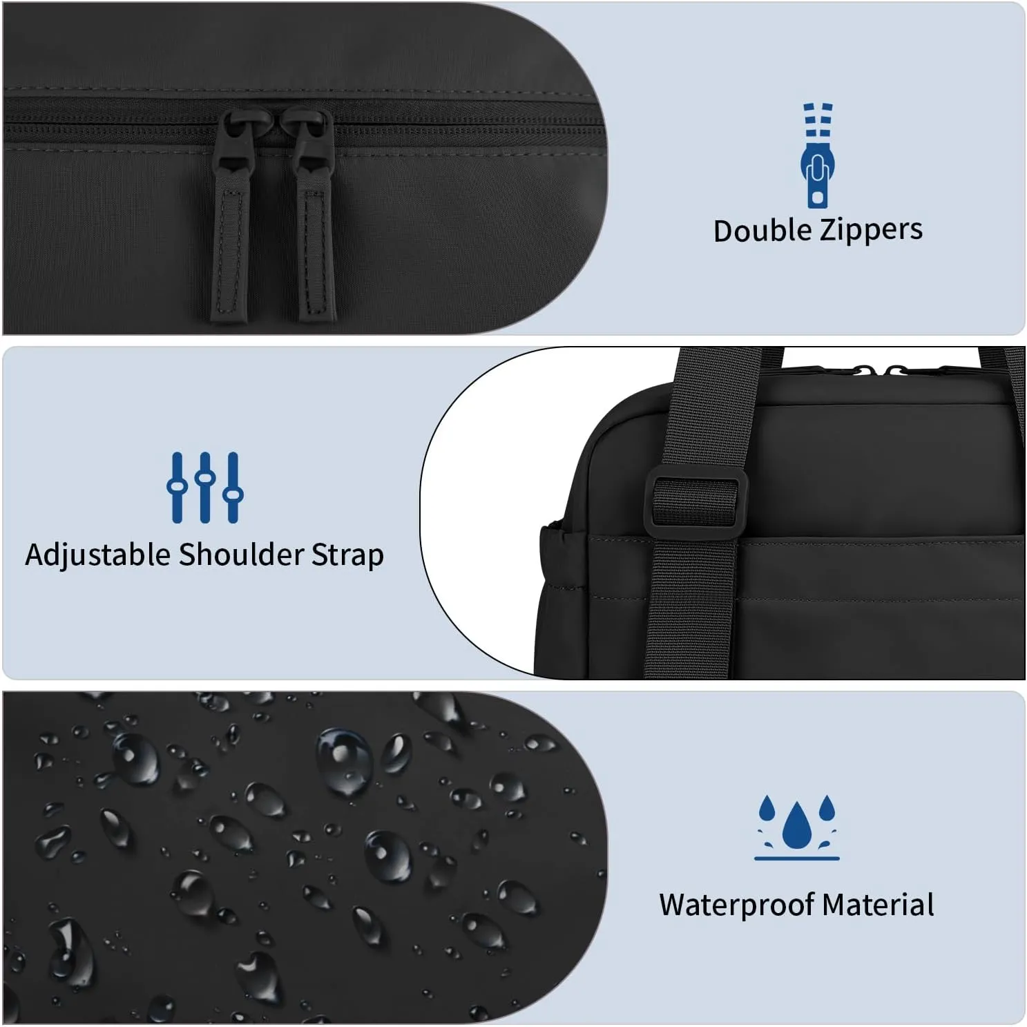 ETRONIK Lunch Box for Women Men, Cute Insulated Lunch Bag Women, Leakproof Lunch Tote Cooler Bag with Large Capacity, Reusable Womens Lunch Bags for Work/Travel/School/Office/Picnic, Black