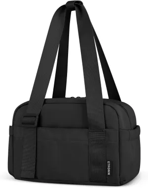 ETRONIK Lunch Box for Women Men, Cute Insulated Lunch Bag Women, Leakproof Lunch Tote Cooler Bag with Large Capacity, Reusable Womens Lunch Bags for Work/Travel/School/Office/Picnic, Black