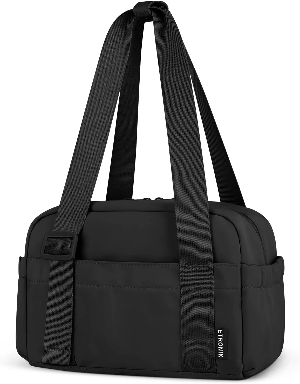 ETRONIK Lunch Box for Women Men, Cute Insulated Lunch Bag Women, Leakproof Lunch Tote Cooler Bag with Large Capacity, Reusable Womens Lunch Bags for Work/Travel/School/Office/Picnic, Black