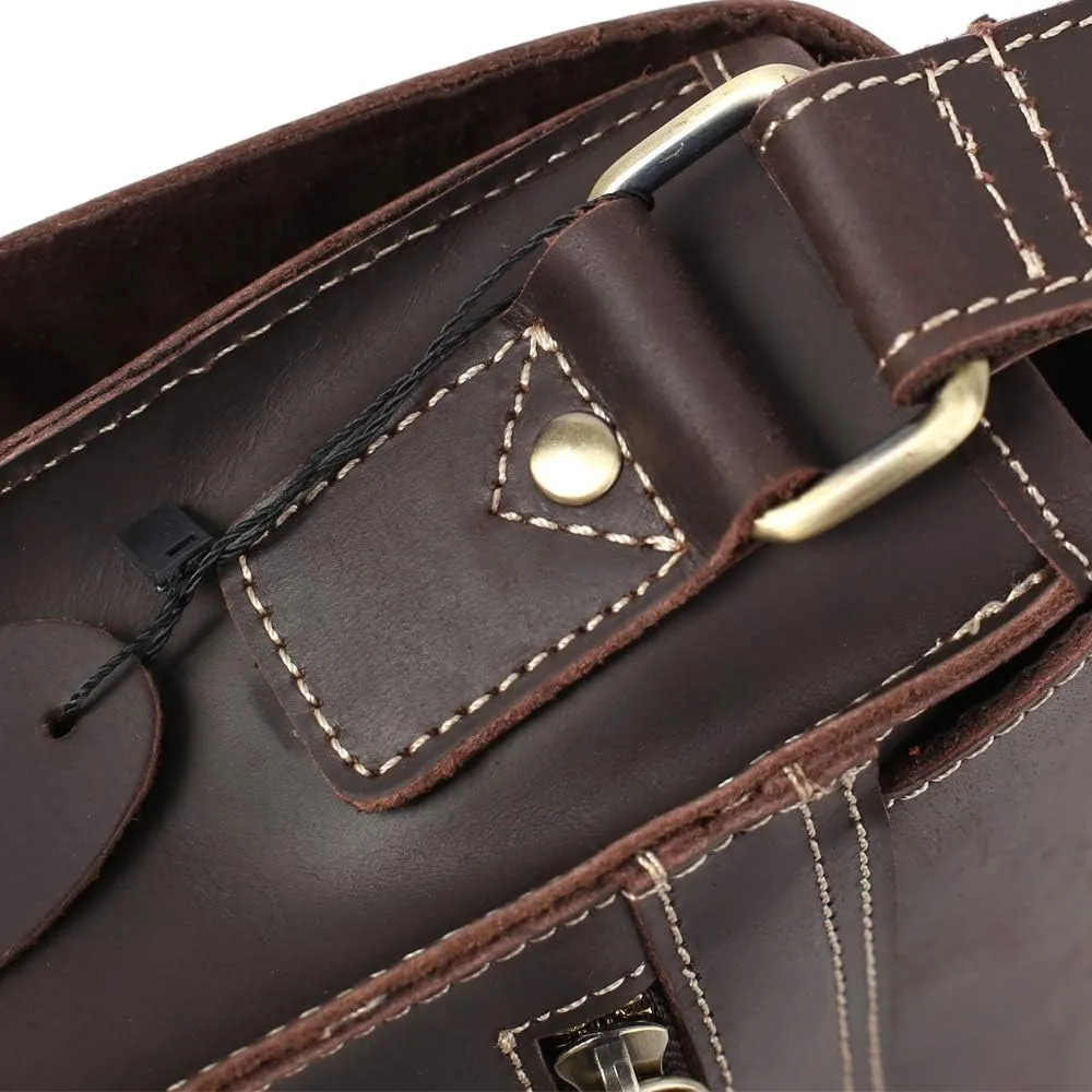 EURYNOME Leather Messenger Bag for Men, Men Purse Bag Full Grain Leather