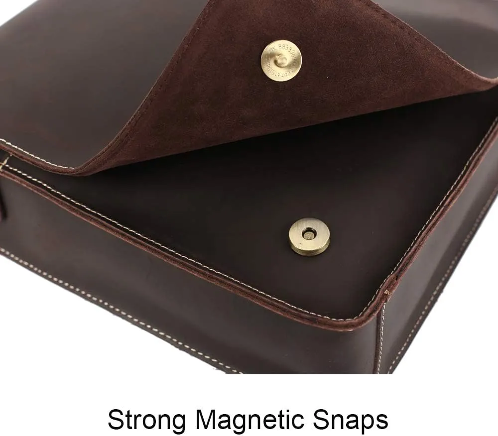 EURYNOME Leather Messenger Bag for Men, Men Purse Bag Full Grain Leather