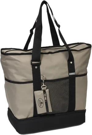 Everest Luggage Deluxe Shopping Tote, Khaki/Black, Khaki/Black, One Size,1002DLX-KH/BK