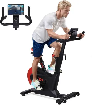 Exercise Bike, Stationary Bike With Exclusive App, Indoor Bike Trainer With Maximum Weight Capacity 300 Lbs, Tablet Mount And Record Sports Data