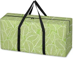 Extra Large Moving Bags Beautiful Leaf Veins Storage Bags with Handles and Zippers Large Packing Bags for Space Saving Storage Totes Moving Supplies