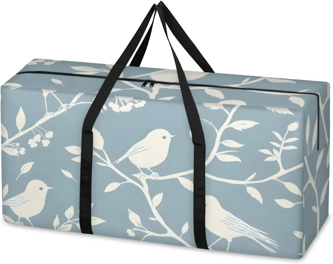 Extra Large Moving Bags Branches Birds Storage Bags with Handles and Zippers Large Packing Bags for Space Saving Storage Totes Moving Supplies