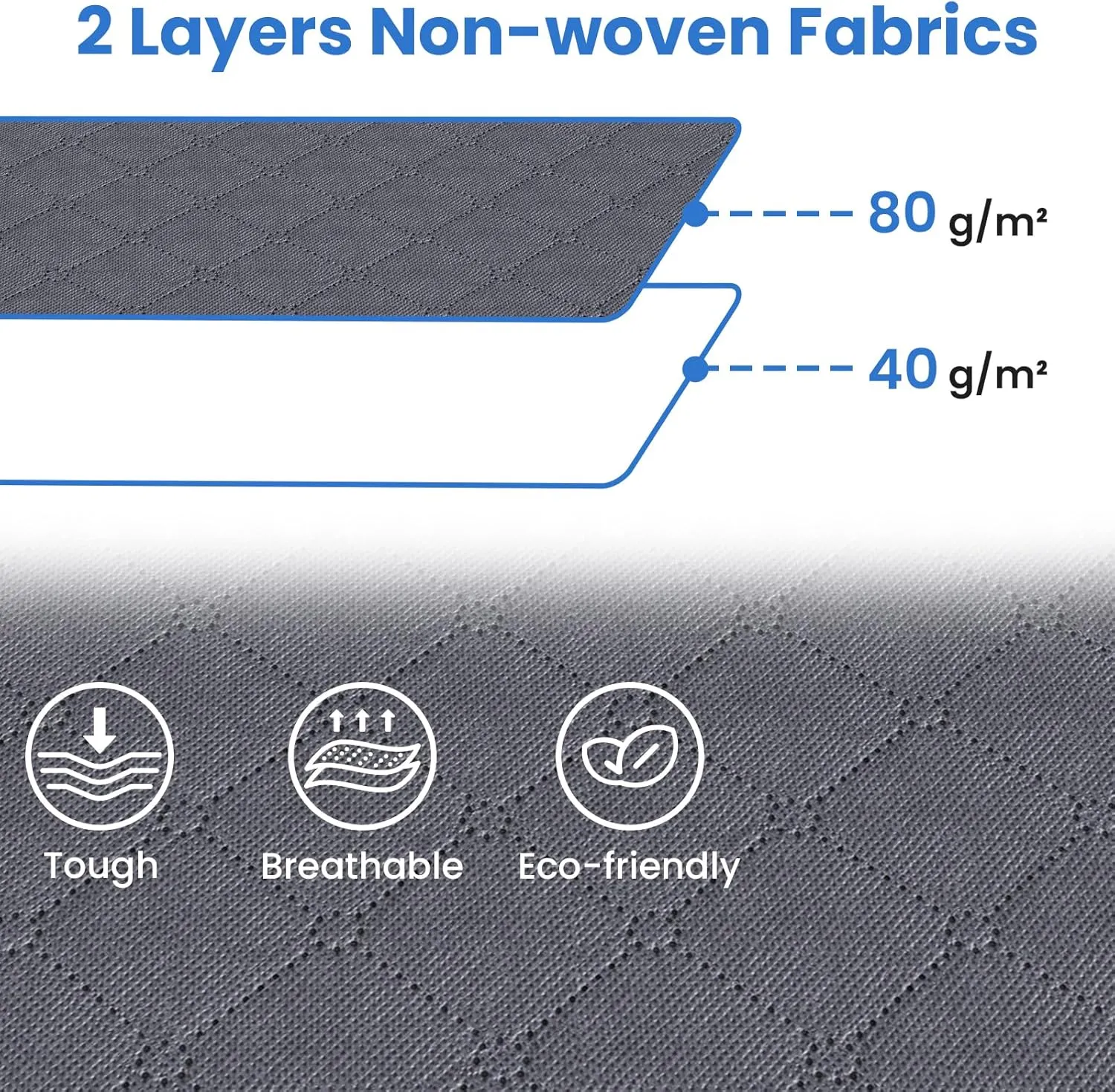 Fab totes 10 Pack Clothes Storage, Foldable Thick Fabric Blanket Storage Bags, Containers for Organizing Bedroom, Closet, Clothing, Comforter,Closet Organization with Handle,Grey