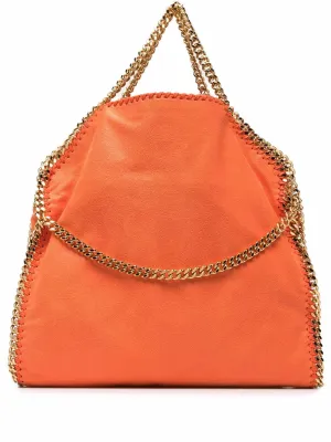 Falabella Fold-Over Orange Tote Bag