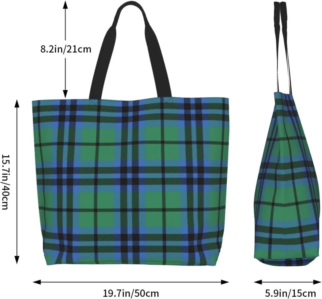 Farquharson Weathered Tartan Tote Bag For Women Weekender Travel Bag Reusable Grocery Bags Large Totes Handbags