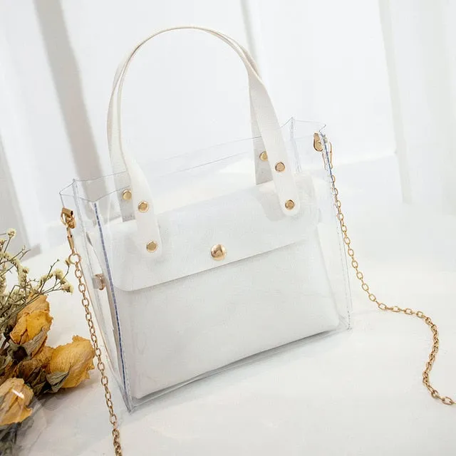Fashion Transparent PVC Bags for Women 2019 Mini Shoulder Bag Female Small Leather Handbags Crossbody Phone Pouch Bolsa Feminina