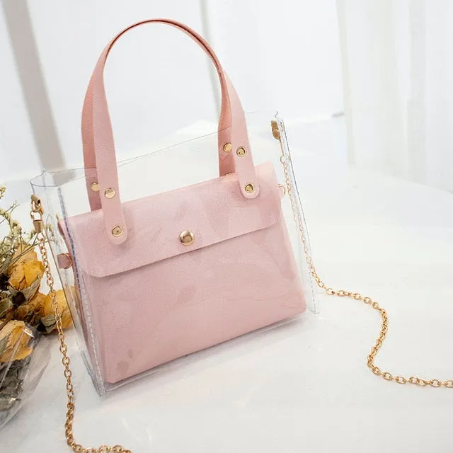 Fashion Transparent PVC Bags for Women 2019 Mini Shoulder Bag Female Small Leather Handbags Crossbody Phone Pouch Bolsa Feminina