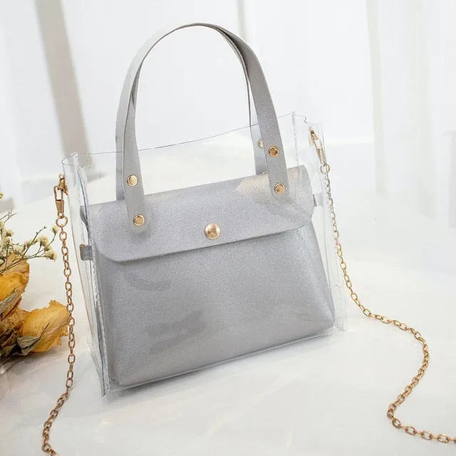 Fashion Transparent PVC Bags for Women 2019 Mini Shoulder Bag Female Small Leather Handbags Crossbody Phone Pouch Bolsa Feminina