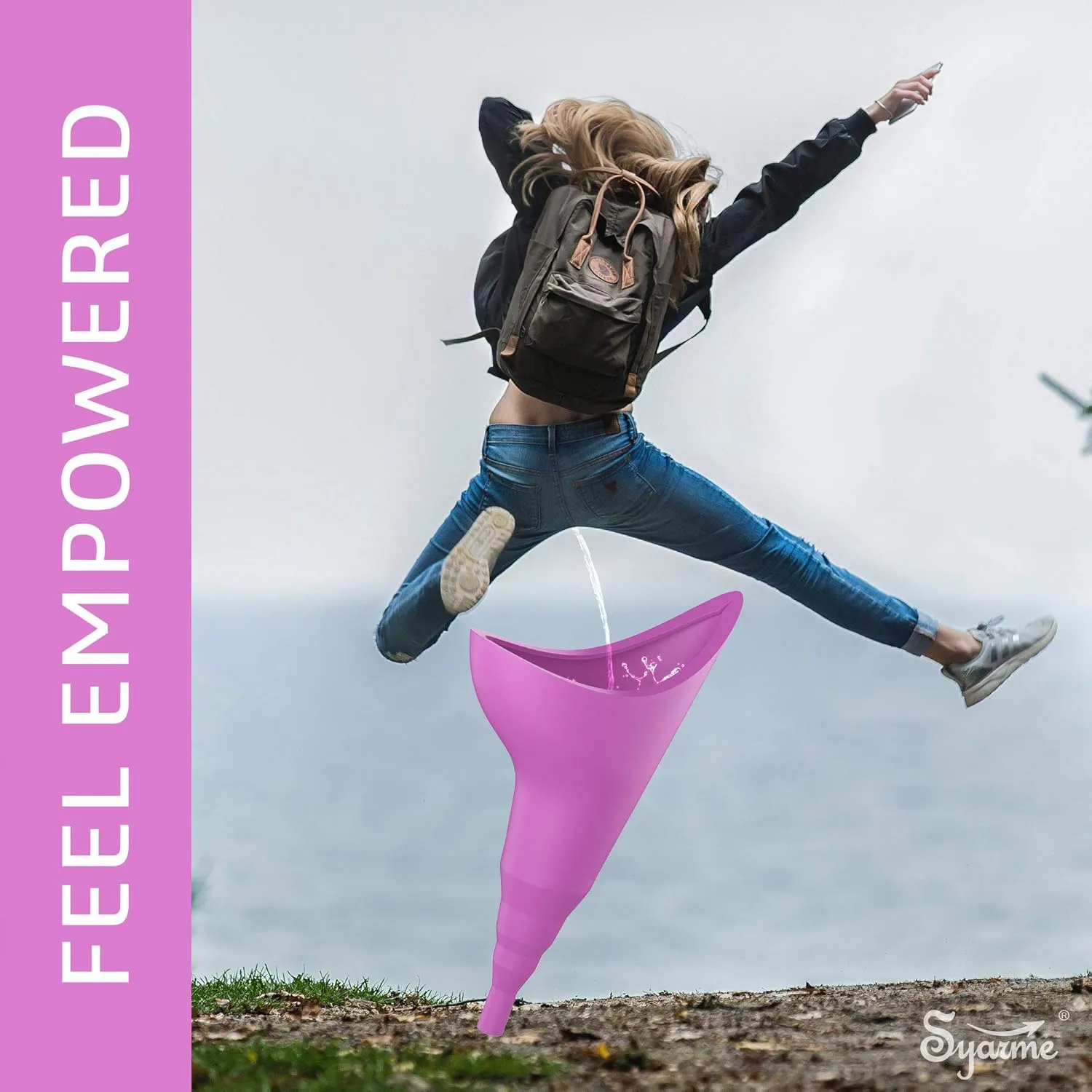 Female Urination Device,Portable Reusable Urinal Funnel with Extension Tube,Small Folding Storage,Suitable for Travel, Festivals, Camping,Traffic Jams,Etc,Includes Waterproof Bag,Waterproof Cup
